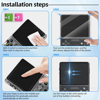 4 IN 1 Case+Screen Protector For R36S Game Console Tempered Glass Film Travel Carrying Storage Bag For Anbernic R36S Accessories