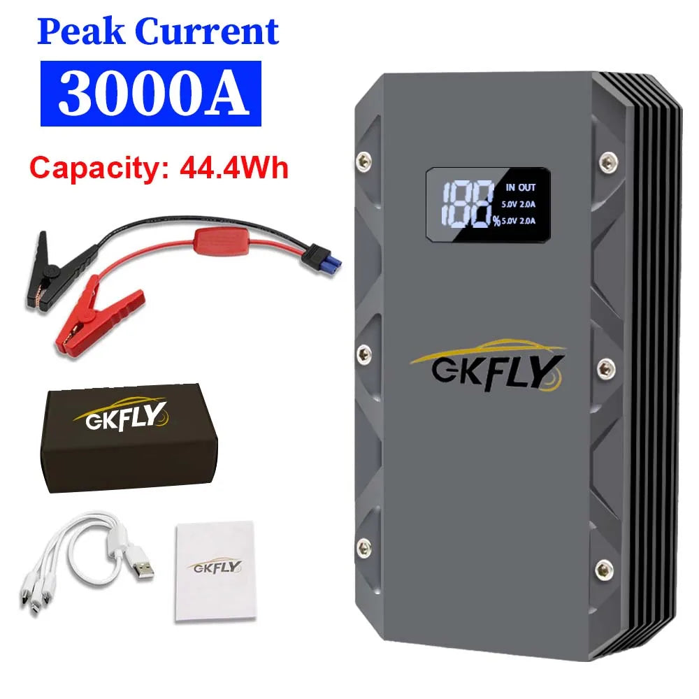 GKFLY Car Jump Starter Portable Power Bank 9000A/5000A/3000A Starting Device Car Booster Battery For Petorl Diesel Car