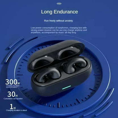T75 Bluetooth headset 5.3 wireless bone conduction headset clip-on music sports game headset
