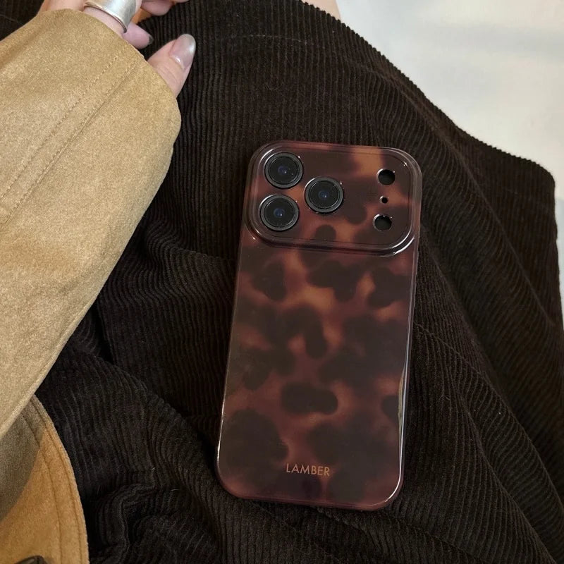 Amber Retro Brown Imd Shockproof Phone Case For IPhone 17 16 15 14 12 11 13 Pro Max Plus Air Protector Back Cover
