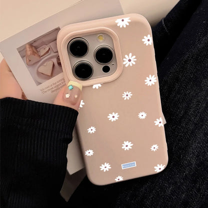 Cute Style Daisy Small Flower Phone Case For iPhone 11 12 13 14 15 16 17 Pro Max 16 Plus Shockproof Bumper Soft Silicone Cover