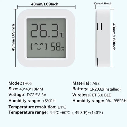 Tuya Humidity Temperature Sensor LCD Screen Bluetooth-Compatible APP Remote Controlled  Monitor for Home Environment Smart Life