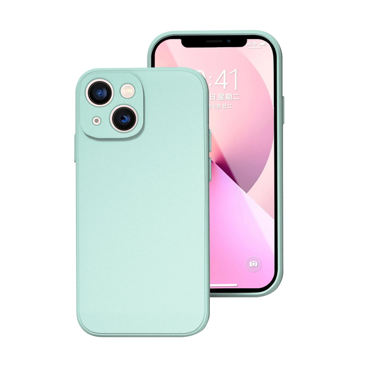 Phone Case For Iphone 14 Plus 13 12 Mini 11 Pro Max Xs X Xr 7 8 Candy Color Original Liquid Silicone Soft Protector Back Cover