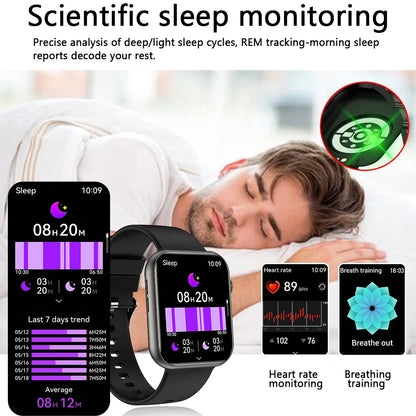 2025New Smartwatch Multi-functional Bluetooth Call Health Monitor Music Control Sports IP68 Waterproof Smart Watch For Men Women