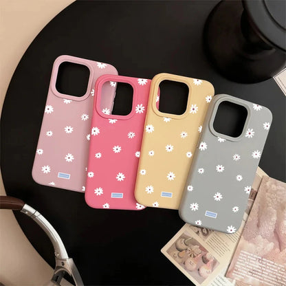 Cute Style Daisy Small Flower Phone Case For iPhone 11 12 13 14 15 16 17 Pro Max 16 Plus Shockproof Bumper Soft Silicone Cover