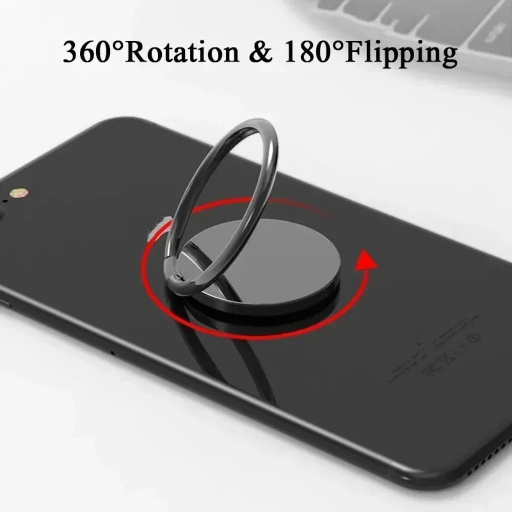 Round Minimalist Phone Finger Ring Holder Stand Metal Mount Desktop Lazy Ring Stand for iPhone 17 16 15 14 13 12 Samsung Xiaomi