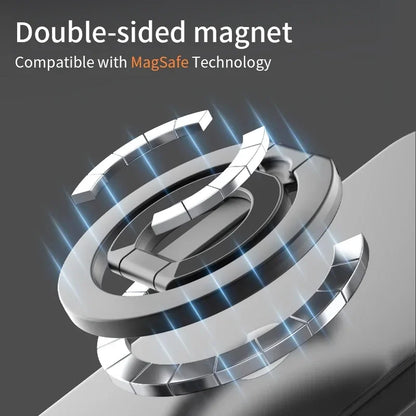 Double Magnetic Cell Phone Ring Holder For MagSafe iPhone 16 12 13 14 15 Series Removable Cell Phone Grip Kickstand