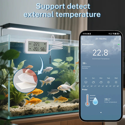 Tuya WiFi Temperature Humidity Sensor With External Probe APP Remote Control Thermometer Hygrometer Work With SmartLife Alexa