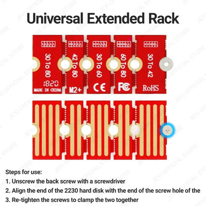 JEYI M.2 NGFF NVME SSD Extension Bracket Transfer 2230 2242 2260 2280 Length Extend Adapter Bracket Card Plate Change Long Size