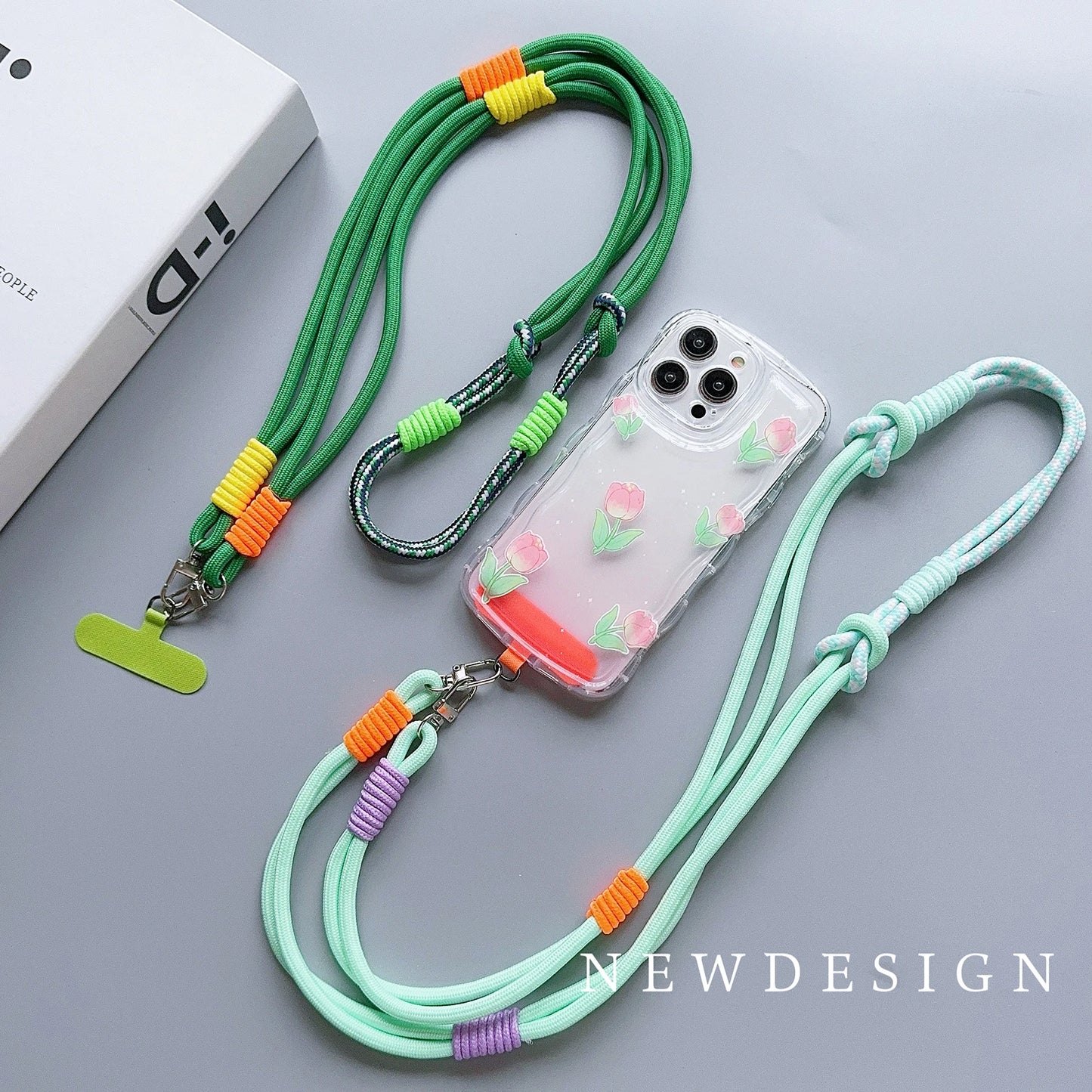 Personalized Trend Double Color Mobile Phone ZY Universal Lanyard Diagonal Span Long Shoulder Strap Rope Fashion Safety Rope