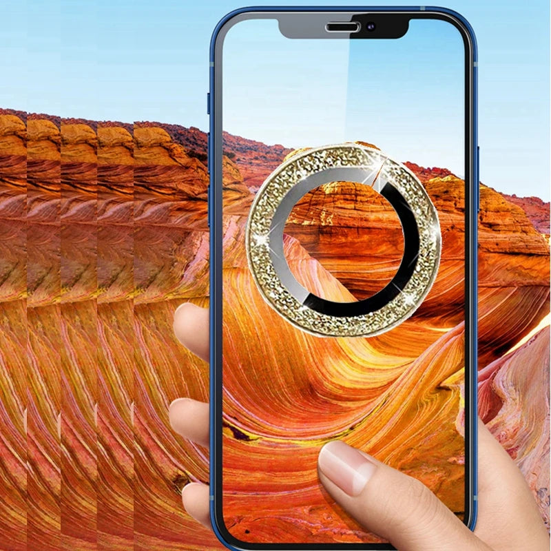 2-3Pcs Camera Lens Protector For iPhone 11 12 13 14 15 16 17 Pro Max 16E Mini Air 14 15 16 plus Diamond Metal Protective Glass