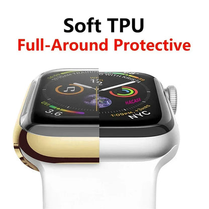 Screen Protector for Apple Watch Case 45mm 41mm 44MM 40MM 42mm 38MM Full TPU Bumper Cover Accessories Iwatch Series 8 7 SE 6 3