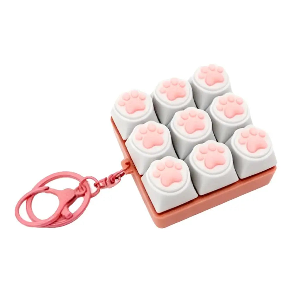Keyboard Fidget Toys LED Crystal Keycap Keychain Stress Relief Fingertip Gadget Decompression Toys Clicker Fidget Toy