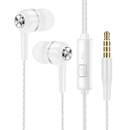 3.5mm Wired Earphone In Ear Headset HIFI Heavy Bass Earbuds Monitor Sports Headset Stereo Music Gaming Headphone With Microphone