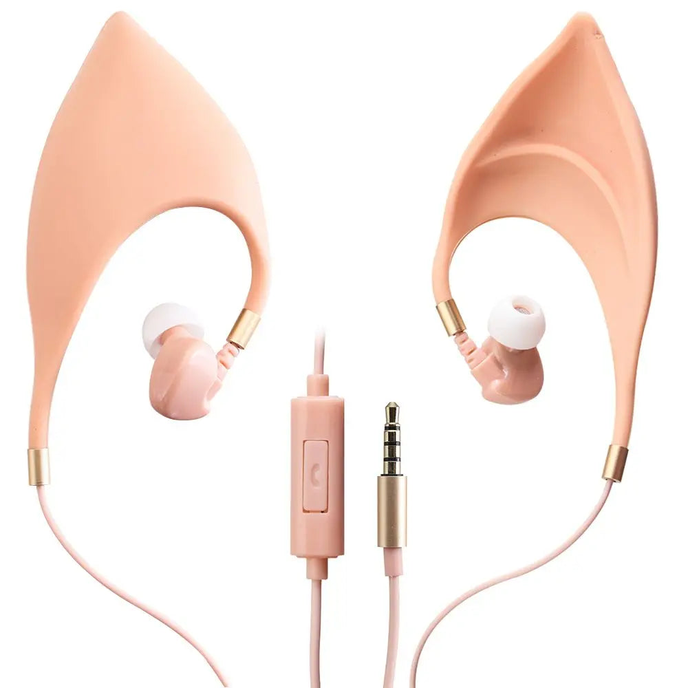 Elf Earbuds Earphones In-Ear Headphones Hands-Free Headset With Mic For Huawei Xiaomi Samsung Elf Ears For kids Holiday Gifts