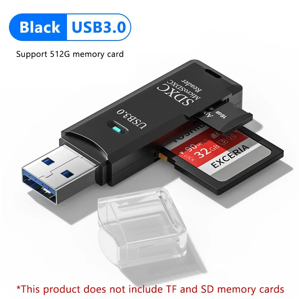 2-in-1 USB3.0/2.0 Card Reader USB3.0 To SD TF Memory Card Reader USB Flash Drive Cardreader Adapter For PC Laptops Accessories