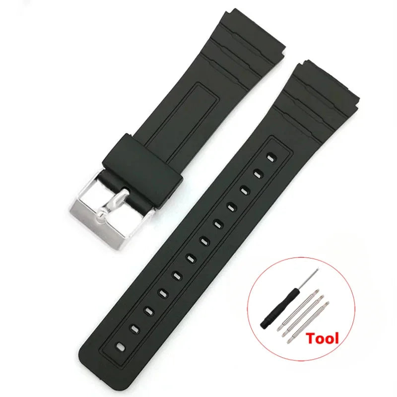 12/14/16/18/20/22mm Silicone Rubber Strap for Casio W800H A158/168 AE1200/1300 F91W F84 Watchband Men Women Bracelet Accessories