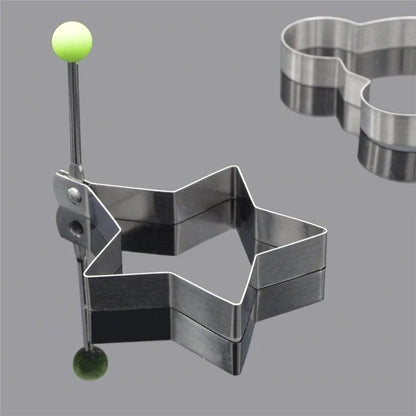 Stainless Steel Egg Mold Ring Round Heart Flower Five Pointed Star Mickey Mouse Shape Kitchen Utensil