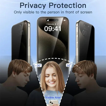 2/4 Privacy Screen Protector For iPhone 17 Pro Max Anti-Spy Glass For iPhone 16 15 14 13 12 11 Pro Max Privacy Film iPhone 17