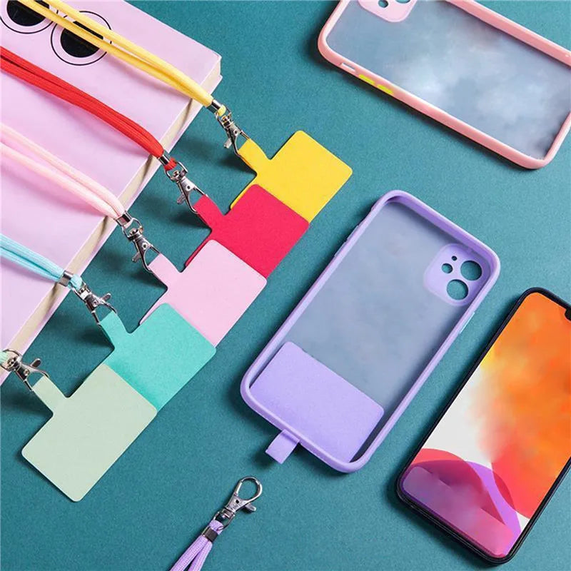 NEW Adjustable Phone Lanyard Detachable Neck Cord Lanyard Strap Carabiner Compatible Pendant With Card For Mobile Key Fob Colors