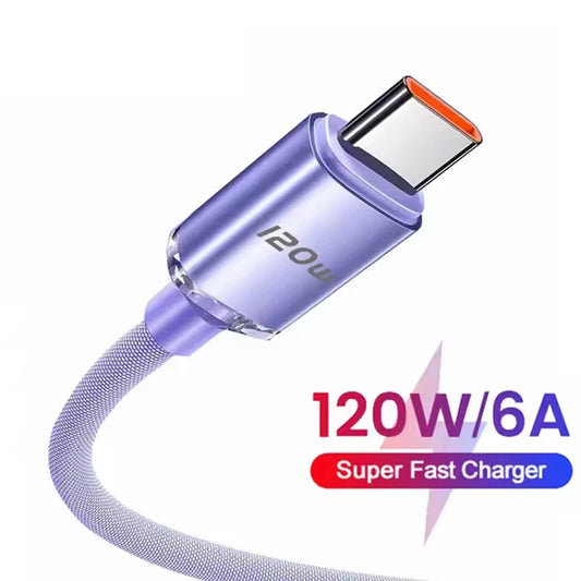 120W PD Type C Cable Super Fast Charger Cord Quick Charge USB C Cables Phone Charger For iPhone Samsung Xiaomi Huawei OPPO ViVO