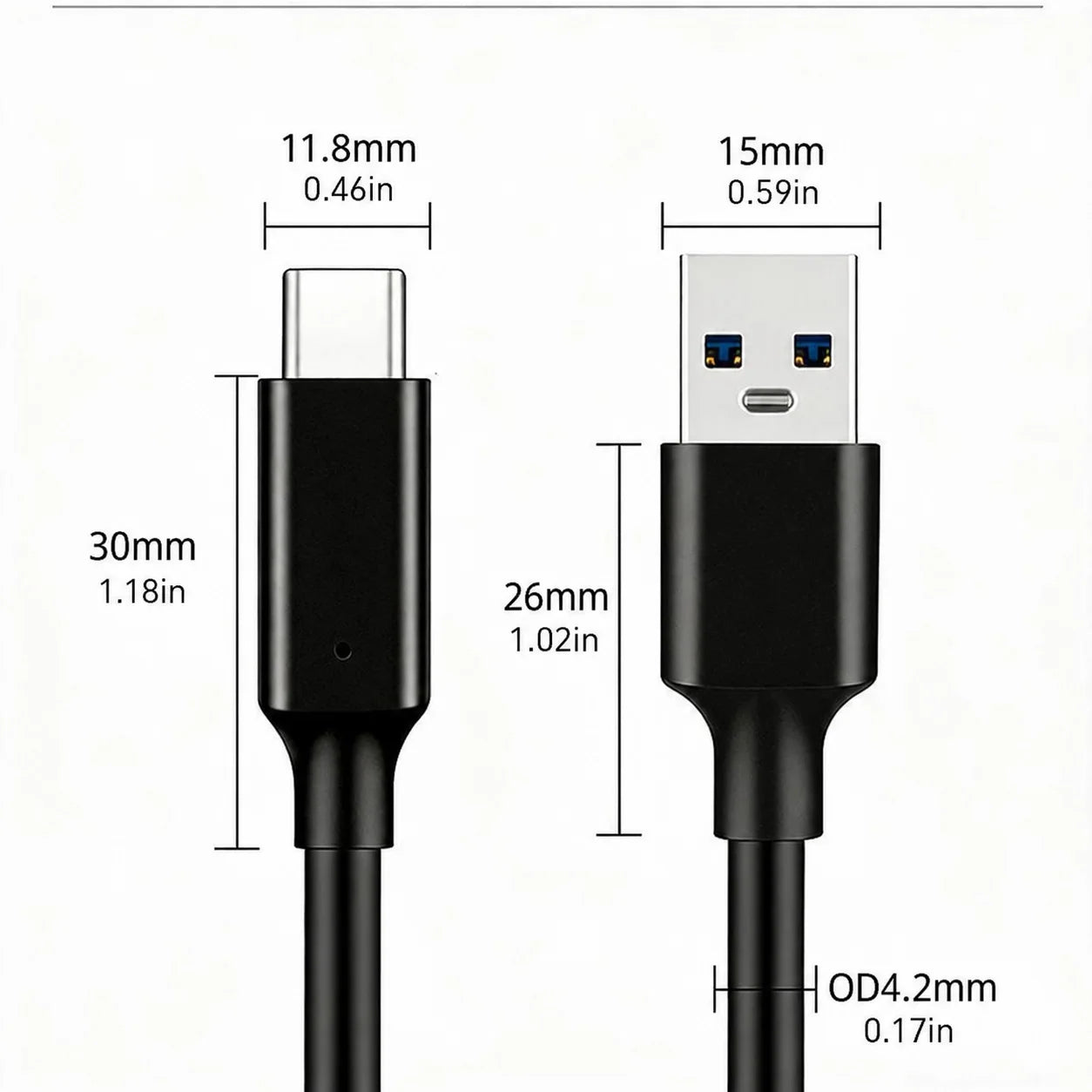 USB 3.2 Type C to A Cable 10Gbps 60W PD Fast Charging Data Transfer for Galaxy S23 S22 Note 20 Pixel iPad Pro SSD Android Auto