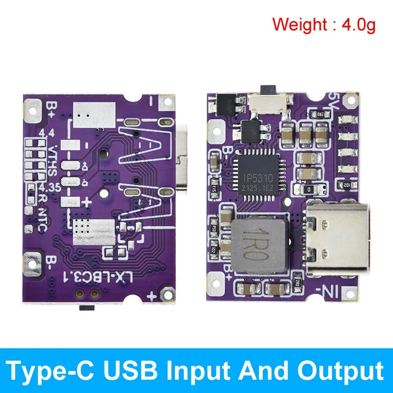 TZT Type-C /Micro USB 5V 1A 2A 3.1A Boost Converter Step-Up Power Module Mobile Power Bank Accessories With Protection