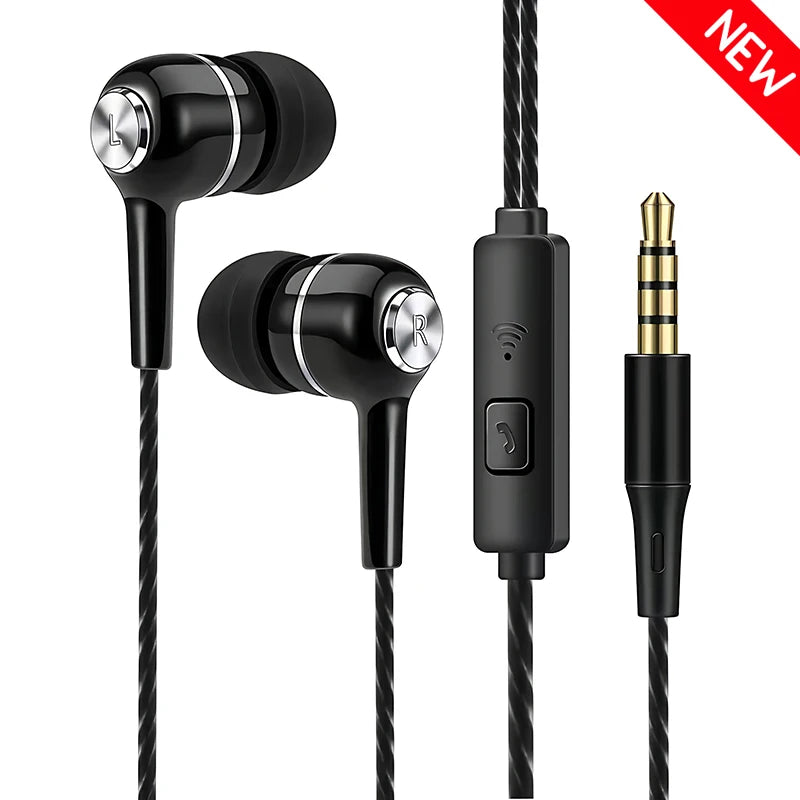 3.5mm Wired Earphone In Ear Headset HIFI Heavy Bass Earbuds Monitor Sports Headset Stereo Music Gaming Headphone With Microphone