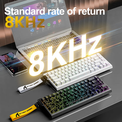 Attack Shark X68HE RGB Mechanical Keyboard,Supports Web Driver,0.01mm Rapid Trigg,8000 Hz Rate of Return,0.125ms,Wired Design