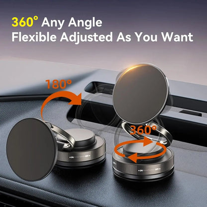 Upgraded 360° Vacuum Magnetic Car Phone Holder Ultra Strong Suction Magnetic Force Foldable Retractable Mount for Car/Dashboard