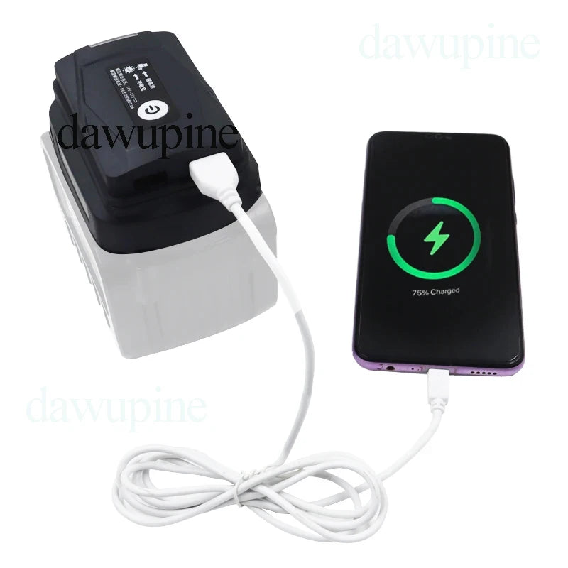 Li-ion Battery Case Adapter For Makita 18V Dual USB Ports Power Bank Phone Charger LED Working Light Converter Lamp Flashlight