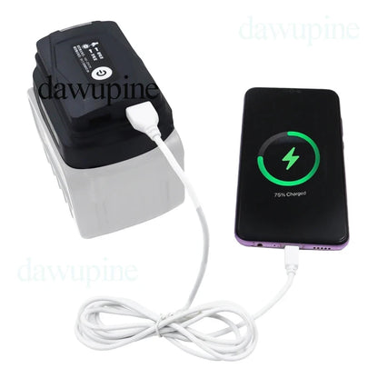 Li-ion Battery Case Adapter For Makita 18V Dual USB Ports Power Bank Phone Charger LED Working Light Converter Lamp Flashlight