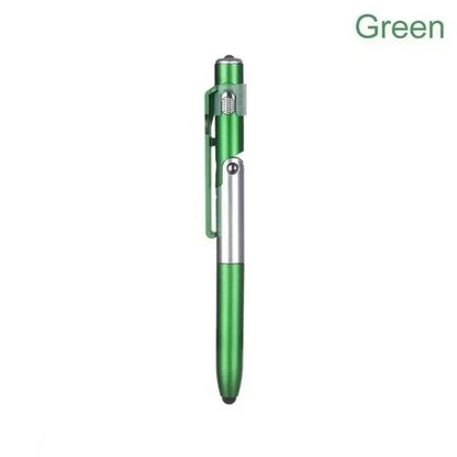 Multifunction 4-in-1 Foldable Ballpoint Pen Stylus (Flashlight + Support) for Tablet Cellphone