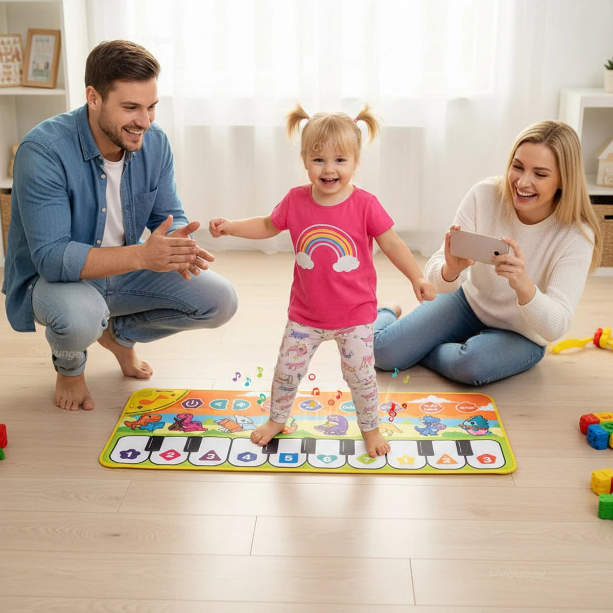 Piano Mat for Kids 80*30cm Toddlers Floor Keyboard Dance Mat Play Musical Carpet Music Instrument Toys Toddlers Girl Boy Gift