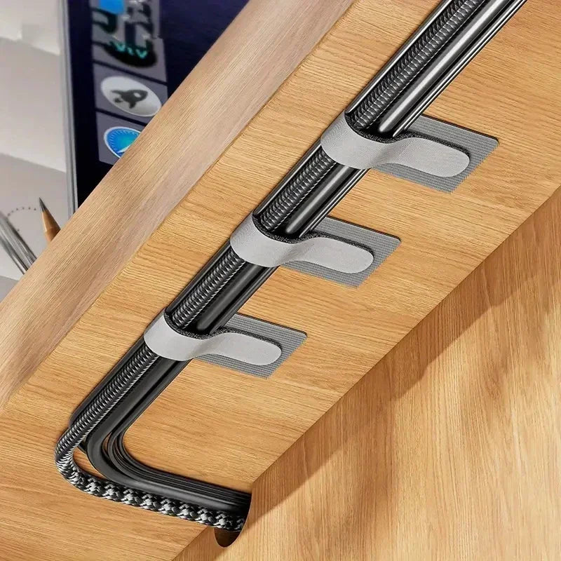 Reusable Cable Organizer Desk Wire Winder Cable Tie Organizer Self Adhesive Cord Rope Holders Cord Protection Straps