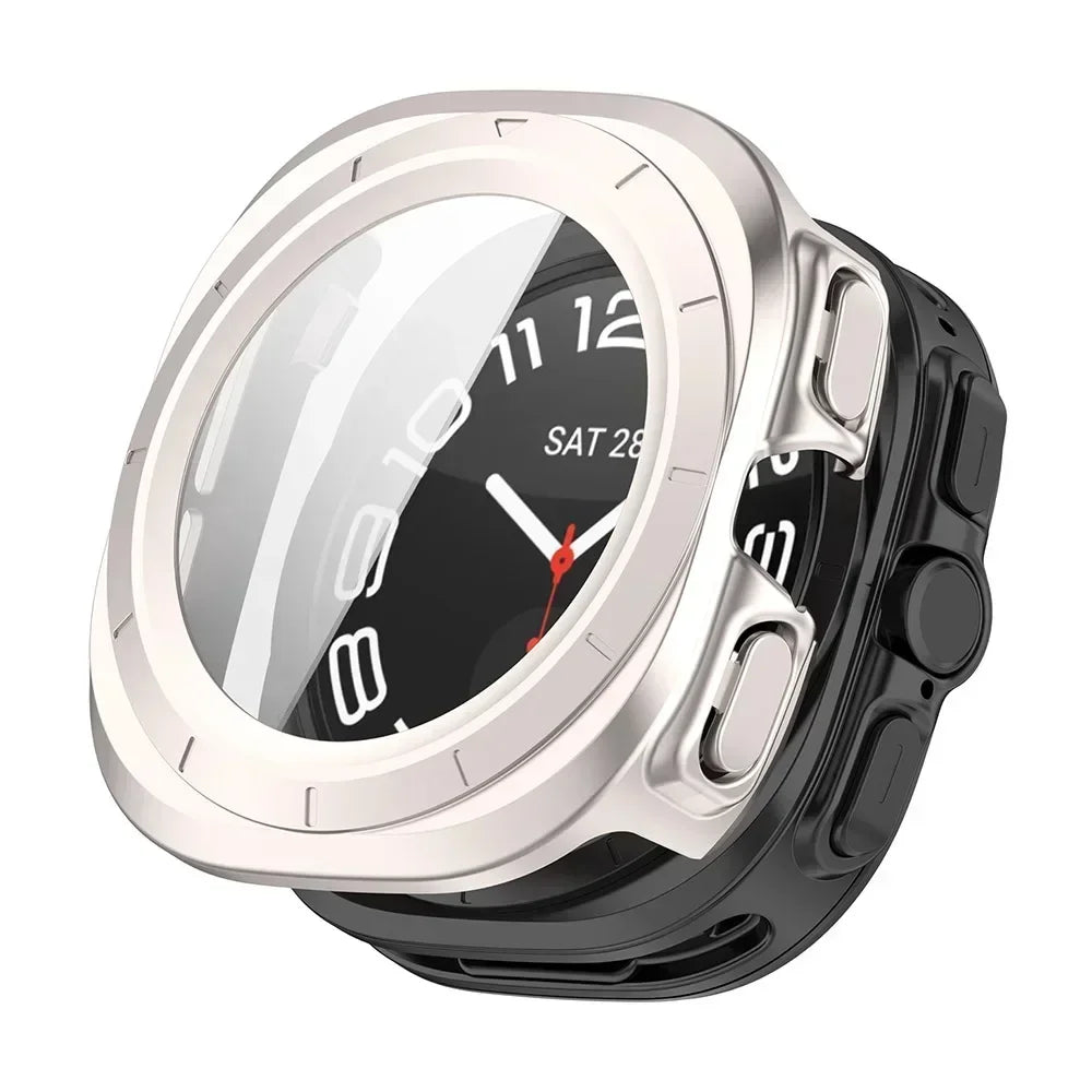 PC Case for Samsung Galaxy Watch 7 Ultra 47mm Tempered Glass Anti-scratch Screen Protector Bumper Protective Cover Accessories