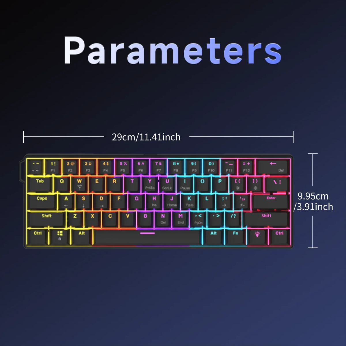 AJAZZ NK61 Wired Gaming Mechanical Keyboard 60% RGB Hot-Swappable 61 Keys Red Switch Mini Keyboard for Gamer PC