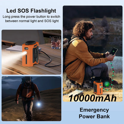 Summer Fan, Portable Waist Clip Fan, 10000mAh Cool Clip Fan, with LED Light and Power Bank Function,  for Outdoor Play and Work