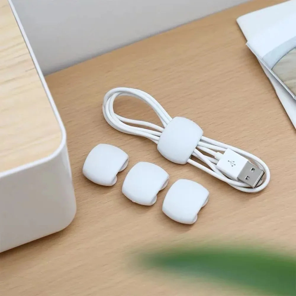 Cable Winder Cable Organizer Clips Mouse Wire Headphone Holder USB Charger Holder Desk Tidy Organizer Wire Cord Protector