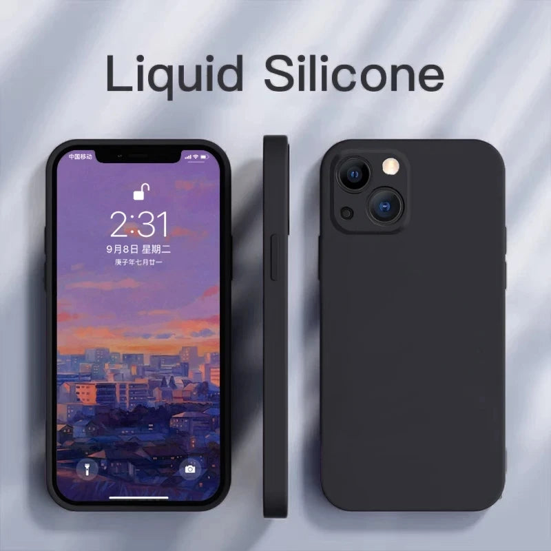 Luxury Original Liquid Silicone Case for IPhone 14 13 12 11 Pro Max Shockproof Case