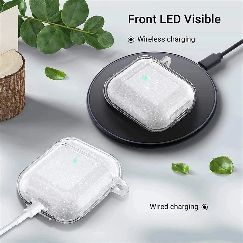 Clearance_Bling Glitter Soft TPU Earphone Case for Airpods 4 2024 Pro 2 2nd Generation Air Pods 3 1 3rd Gen Cover with Keychain