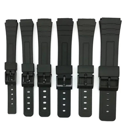 12/14/16/18/20/22mm Silicone Rubber Strap for Casio W800H A158/168 AE1200/1300 Watchband for SGW400 F91W F84 F105/108 Bracelet