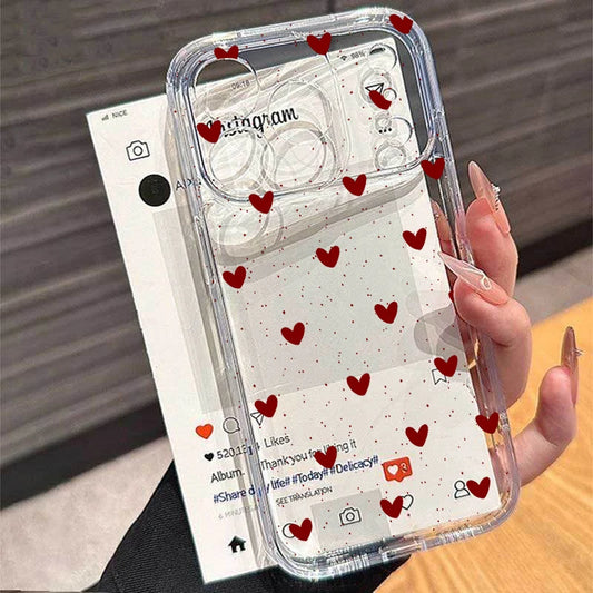 Simple Love Heart Bow Polka Dot Clear TPU Phone Case For IPhone 17 16 15 Plus 11 13 14 Pro Max 17 Air 12 Mini 16E IPhone17 Cover
