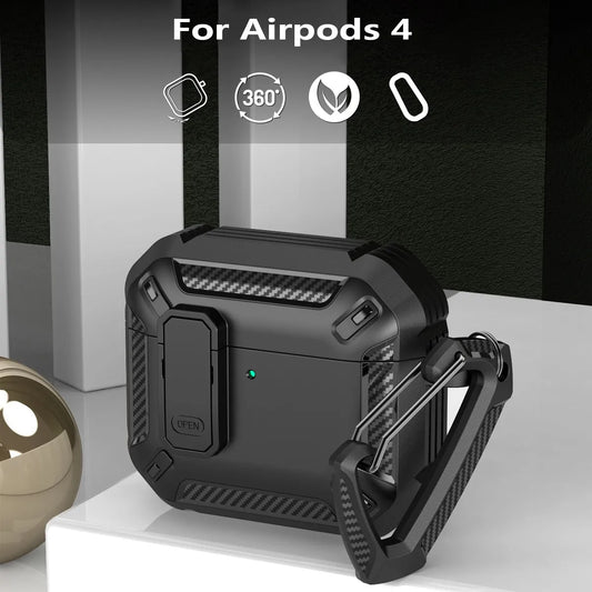 Luxury Switch Earphone Case For Airpods 4 Pro 2 3 Case Shockproof Cover For Apple AirPods Pro 2 3 1 Cases Accessories Keychain