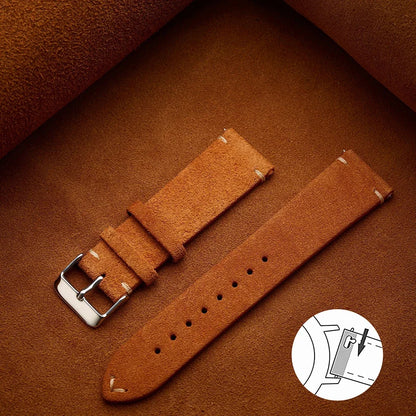 Wristband 20mm 22mm 4mm 16mm 18mm Quick Release Soft Suede Strap Brown Watch Bands Calfskin Bracelet Women&Men Accessories