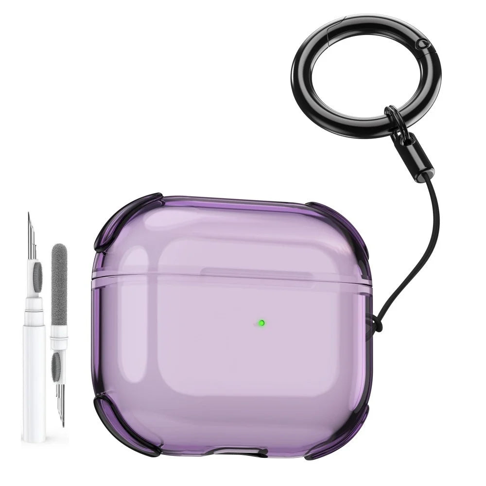 Clear Case For AirPods Pro 3 with Lanyard Keychain & Cleaning Kit Soft TPU Shockproof Protective Case Cover For AirPods Pro 3