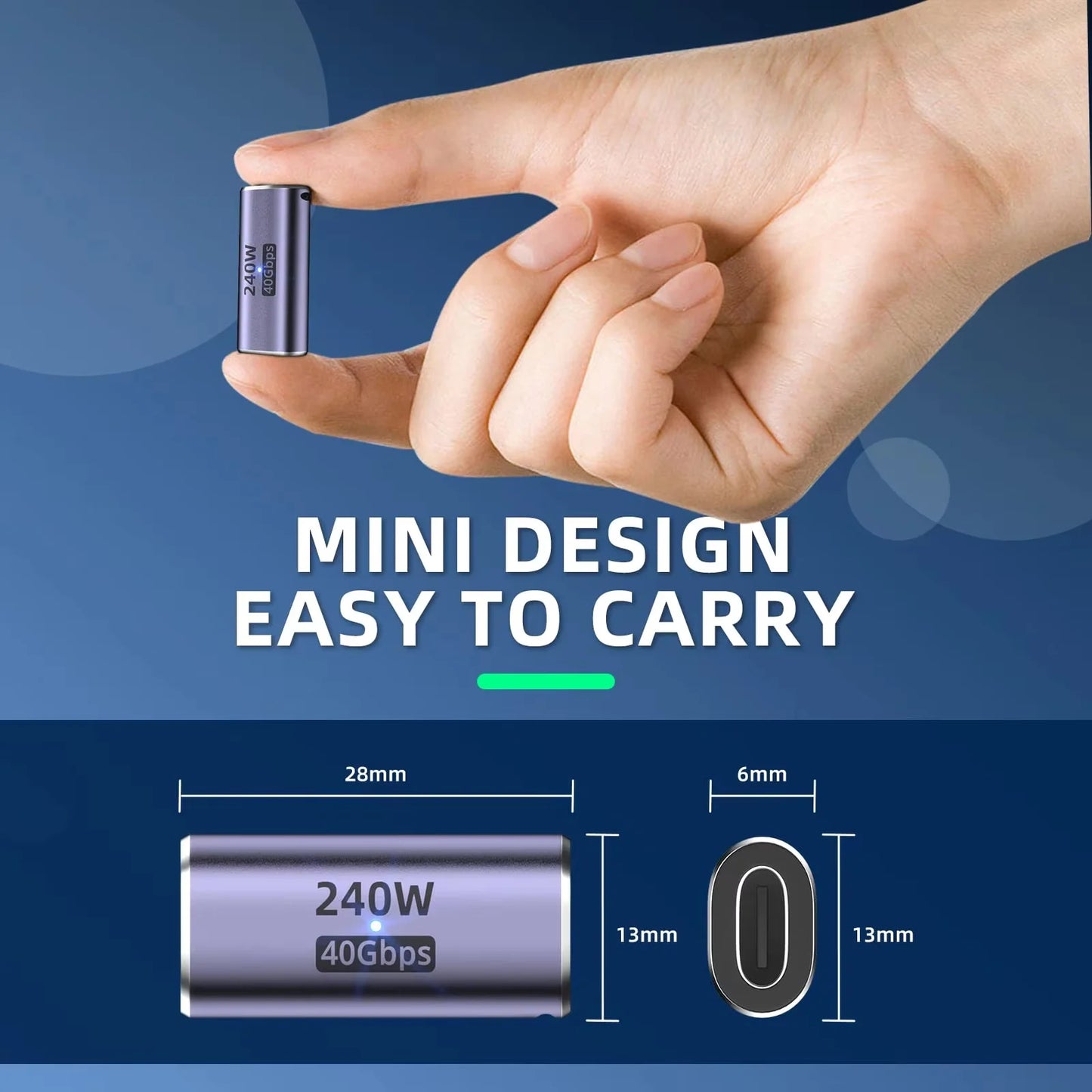 USB C Female to Female Adapter with PD 240W 40Gbps 8K 60hz Video Compatible for Thunderbolt 4/3  MacBook Pro/Air iPad USB-C HUB