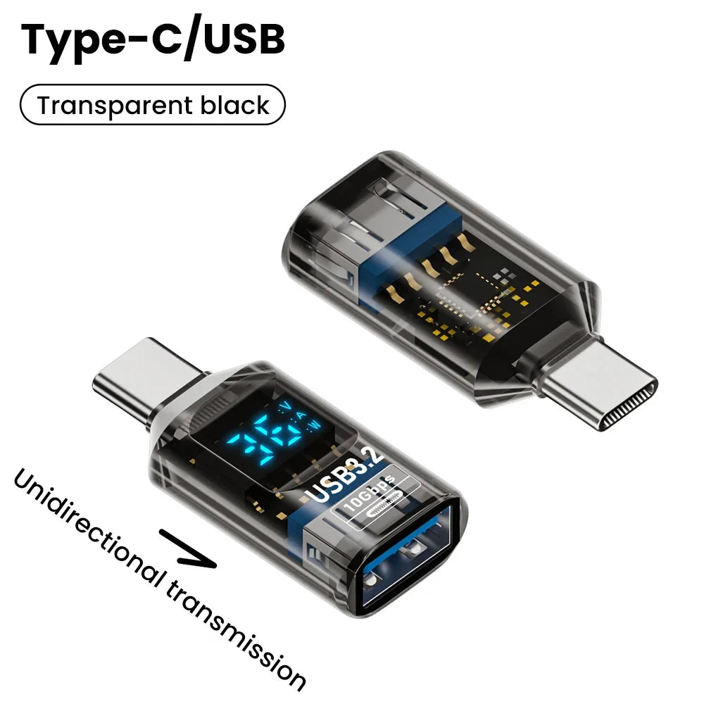 10Gbps USB 3.2 Digital Display Adapter 60W USB Male to Female Fast Charging Data Converter USB C Adapter for PC Laptop iPhone