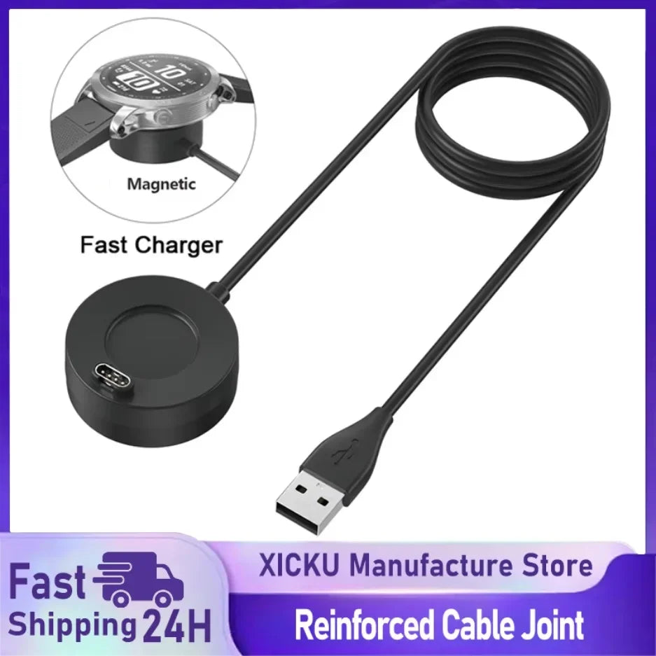 Charger Dock for Garmin Vivoactive 3 4 4S/ Fenix 5 5S 5X 6 6S 6X / Venu 2 2S Sq USB Charging Cable Stand Station Date Syn