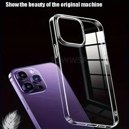 Luxury Transparent Phone Case For iPhone 17 Air 16 15 14 Plus 13 12 11 Pro Max Shockproof HD Clear Hard Acrylic Back Cover